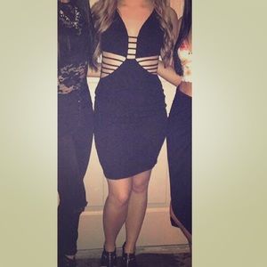 Women’s black cutout cocktail dress size 4